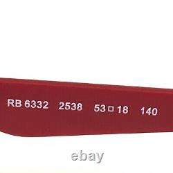 Ray-Ban Eyeglasses Frames RB6332 2538 Red Silver Rectangular Full Rim 53-18-140
