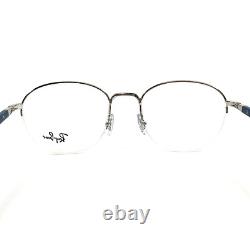 Ray-Ban Eyeglasses Frames RB6487 3145 Blue Silver Round Half Rim 52-20-145