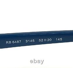 Ray-Ban Eyeglasses Frames RB6487 3145 Blue Silver Round Half Rim 52-20-145