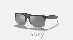 Ray-Ban Justin Matte Grey/Silver Gradient Mirrored 51mm Sunglasses RB4165 852/88