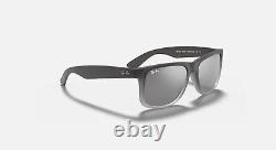 Ray-Ban Justin Matte Grey/Silver Gradient Mirrored 51mm Sunglasses RB4165 852/88