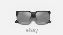 Ray-Ban Justin Matte Grey/Silver Gradient Mirrored 51mm Sunglasses RB4165 852/88