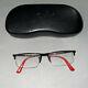 Ray Ban Mens Black Red Half Rim Eyeglasses Frames With Case Rb 6439d 55/17/145