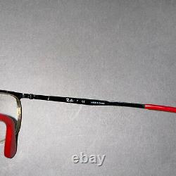 Ray Ban Mens Black Red Half Rim Eyeglasses Frames With Case RB 6439D 55/17/145