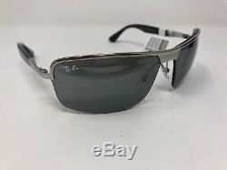 Ray Ban RB 3510 003/6G Sunglasses Frames 65/13 3N Silver Black Half Rim MS82