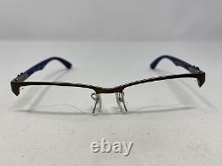 Ray Ban RB 8411 2713 52-17-140 Brown/Silver Half Rim Eyeglasses Frame -W13