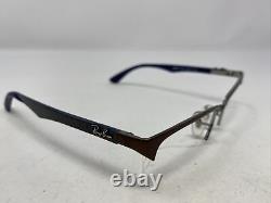 Ray Ban RB 8411 2713 52-17-140 Brown/Silver Half Rim Eyeglasses Frame -W13