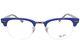 Ray Ban Rb4354v 5903 Blue & Silver Optical Eyeglasses Half-rim Frame 48-22-140