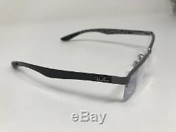 Ray Ban RB8412 2893 54-17-145 Eyeglasses Frame Carbon Silver Half Rim FV45