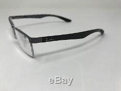 Ray Ban RB8412 2893 54-17-145 Eyeglasses Frame Carbon Silver Half Rim FV45