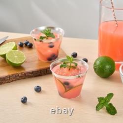 Restaurantware 9oz Clear Plastic Cups with Silver Rim 500 Pack Party Tumblers