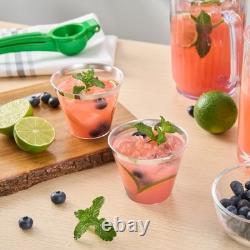 Restaurantware 9oz Clear Plastic Cups with Silver Rim 500 Pack Party Tumblers