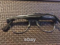 Retro Grey/Silver Horn Rim Shuron RonSir Eyeglass Frame USA 46-20 UNIFIT Bridge