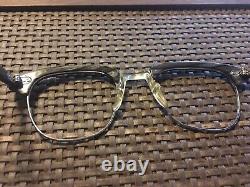 Retro Grey/Silver Horn Rim Shuron RonSir Eyeglass Frame USA 46-20 UNIFIT Bridge