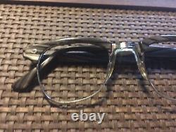 Retro Grey/Silver Horn Rim Shuron RonSir Eyeglass Frame USA 46-20 UNIFIT Bridge