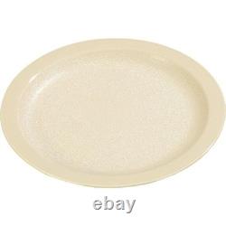 Reusable plastic plate dining plate with narrow rim for home and resta
