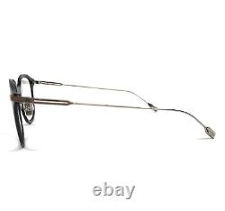 Rimowa Eyeglasses Frames RW50001U 001 Black Silver Round Full Rim 50-23-150