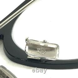 Rimowa Eyeglasses Frames RW50004U 001 Black Silver Round Full Rim 47-23-150