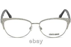 Roberto Cavalli ABBADIA RC5001 016 Silver Eyeglasses Frame 55-16-140 Cat Eye RX