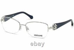 Roberto Cavalli Pherud RC0932 RC932 016 Silver Semi Rim Eyeglasses 54-17-135 RX