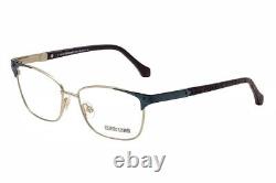 Roberto Cavalli RC0762 017 Silver/Blue Rectangle 53mm Full Rim Women Eyeglasses