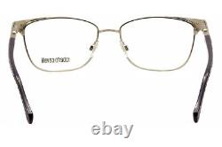 Roberto Cavalli RC0762 017 Silver/Blue Rectangle 53mm Full Rim Women Eyeglasses