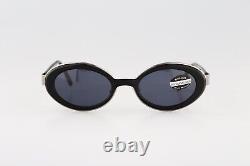 Roccobarocco 9312 10, Vintage 90s black & silver double rim oval sunglasses