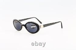 Roccobarocco 9312 10, Vintage 90s black & silver double rim oval sunglasses