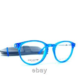 Saint Laurent Eyeglasses SL 25 Blue Silver Round Plastic Frame 49-19 140 mm