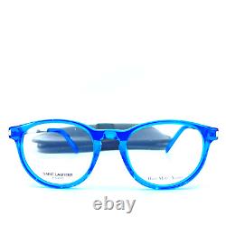 Saint Laurent Eyeglasses SL 25 Blue Silver Round Plastic Frame 49-19 140 mm