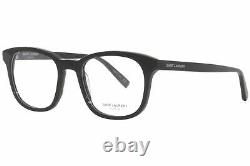 Saint Laurent SL-459 001 Eyeglasses Men's Black/Silver Logo Full Rim Square 51mm