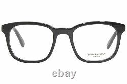 Saint Laurent SL-459 001 Eyeglasses Men's Black/Silver Logo Full Rim Square 51mm