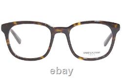 Saint Laurent SL-459 002 Eyeglasses Frame Men's Havana FullRim Square Shape 51mm