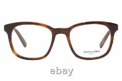 Saint Laurent SL-459 003 Eyeglasses Men's Havana/Silver Logo Full Rim Square