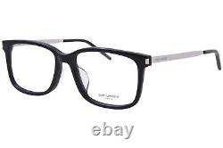 Saint Laurent SL-684/F 001 Eyeglasses Black/Silver Full Rim Square Shape 55mm