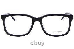 Saint Laurent SL-684/F 001 Eyeglasses Black/Silver Full Rim Square Shape 55mm