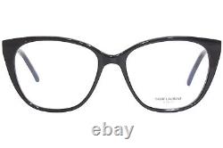 Saint Laurent SL-M72 001 Eyeglasses Frame Women's Black/Silver Full Rim 54mm