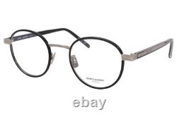 Saint Laurent SL125 001 Eyeglasses Men's Black/Silver Optical Frame 49-mm