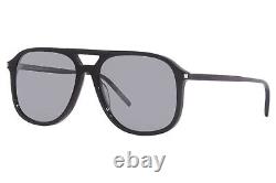Saint Laurent SL476 002 Sunglasses Men's Black/Silver Mirror Square Shape 58mm
