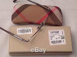 Sale! Burberry B1197 1110 52-17-135 Shiny Brown Silver Half Rim Eyewear Case Box