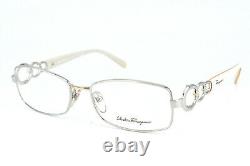 Salvatore Ferragamo Eyeglasses Frame 1799-B 534 Silver Women New 5216 130#3615