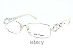 Salvatore Ferragamo Eyeglasses Frame 1799-B 534 Silver Women New 5216 130#3615