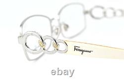 Salvatore Ferragamo Eyeglasses Frame 1799-B 534 Silver Women New 5216 130#3615