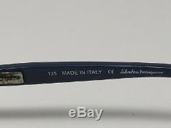 Salvatore Ferragamo Frame SF2101 53-16-135 015 Italy Half Rim Silver Blue 8391