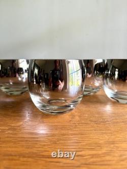 Set of 5 MCM Dorothy Thorpe Style Roly Poly Glasses Silver Faded Glasses
