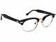 Shuron Eyeglasses Ronsir 5 3/4 Silver/black Horn Rim Frame Usa 5020 140