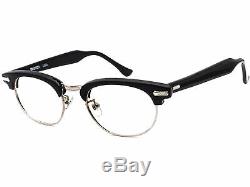 Shuron Eyeglasses Ronsir 5 3/4 Silver/Black Horn Rim Frame USA 5020 140