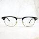 Shuron Ronsir 5 3/4 Eyeglasses Frame Men's Black Silver Taper Side Oval Half Rim