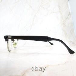 Shuron Ronsir 5 3/4 Eyeglasses Frame Men's Black Silver Taper Side Oval Half Rim