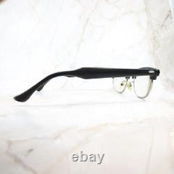 Shuron Ronsir 5 3/4 Eyeglasses Frame Men's Black Silver Taper Side Oval Half Rim